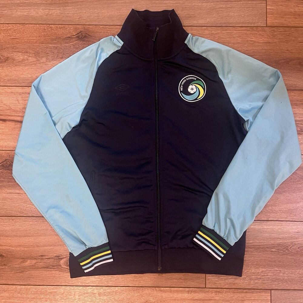 Umbro New York Cosmos Soccer Zip Up Track Jacket Men's Size L Navy Blue